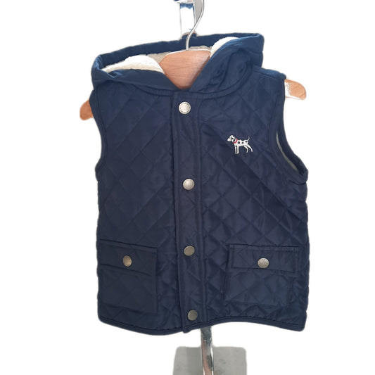 "Little Me" Sleeveless Quilted Baby Vest With Hood 24mo.