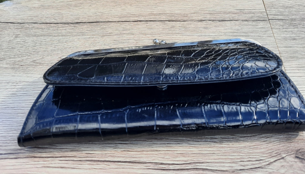 Pre owned Black Faux Crocodile Purse Wallet