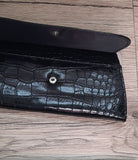 Black Faux Crocodile Purse Wallet