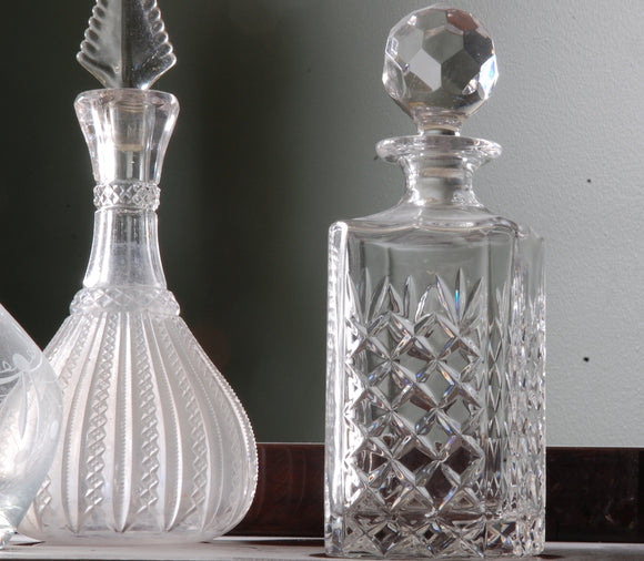 Vintage Crystal heavy weight clear glass decanter