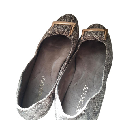 Aerosoles "Good Times" Faux Snake Flats Women's Size 7M