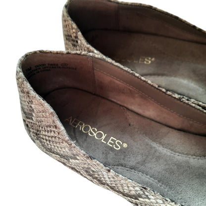 Aerosoles "Good Times" Faux Snake Flats Women's Size 7M