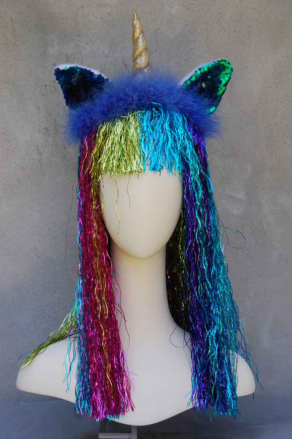 Handmade Unicorn Headpiece Multicolored/Photo Prop