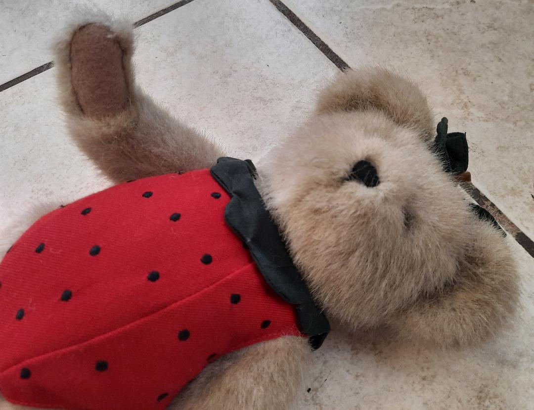 Boyd's Plush HILBY JAMM Bear dressed in Strawberry Costume. Style #917750