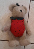 Boyd's Plush HILBY JAMM Bear dressed in Strawberry Costume. Style #917750