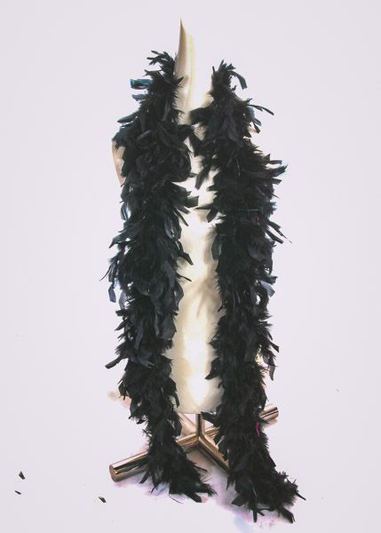 Black Full Bodies Boa 72" 6 foot /photo prop