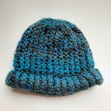 Blue knit handmade Toddler hat 2Tto 4T