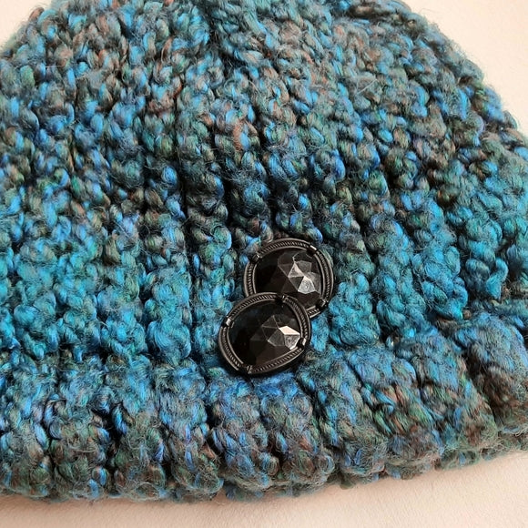 Blue knit handmade Toddler hat 2Tto 4T