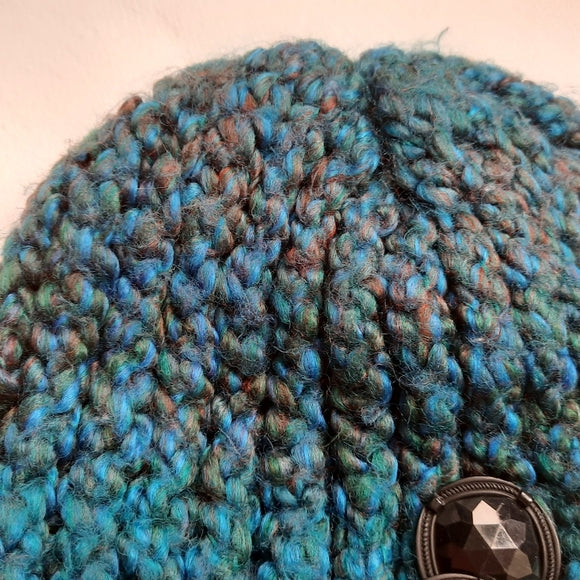 Blue knit handmade Toddler hat 2Tto 4T