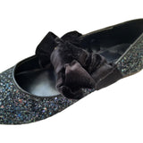 Crewcuts Black Glitter Girls Shoes size 7