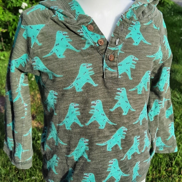 GYMBOREE hooded dinosaur shirt 18 to 24 months