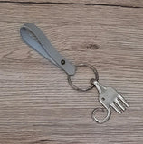Vintage Repurposed Fork Keychains Sterling Silverplate