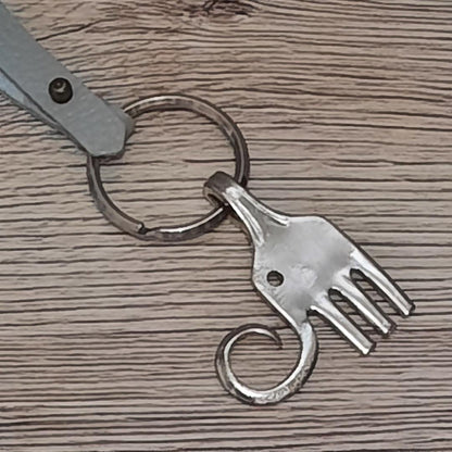 Vintage Repurposed Fork Keychains Sterling Silverplate