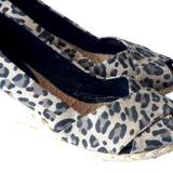 Ralph Lauren Peep Toe Espafrilles Wedge size 9 women's Leopard Print
