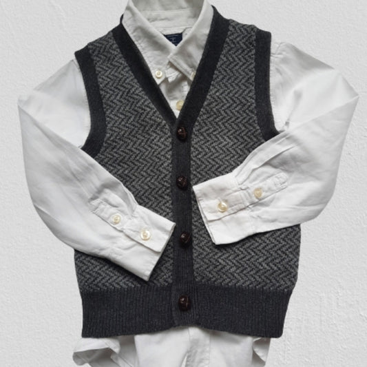 Baby Gap Long Sleeve Shirt And Sweater Vest Sz. 4T