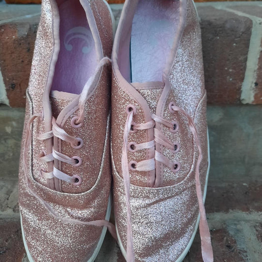 Ladies Pink Glitter  Sneaker size 8