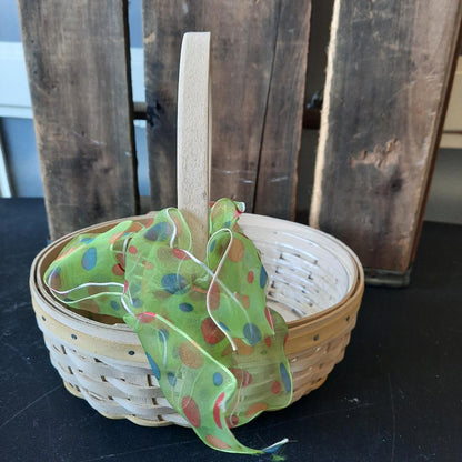 Signed Longaberger 2002 Edition Wood Basket Yellow