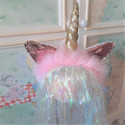 Handmade Pink Unicorn Headpiece /Photo Prop