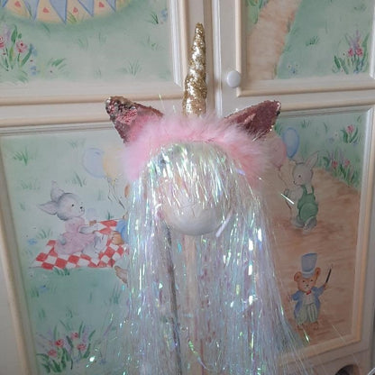 Handmade Pink Unicorn Headpiece /Photo Prop