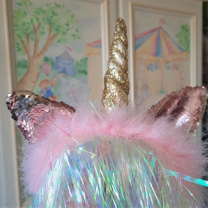 Handmade Pink Unicorn Headpiece /Photo Prop