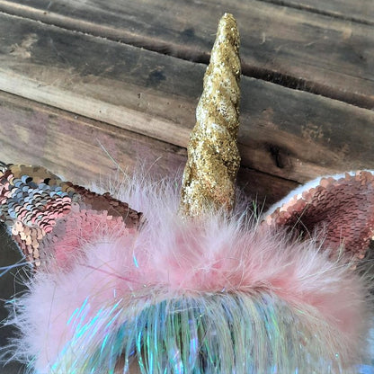 Handmade Pink Unicorn Headpiece /Photo Prop