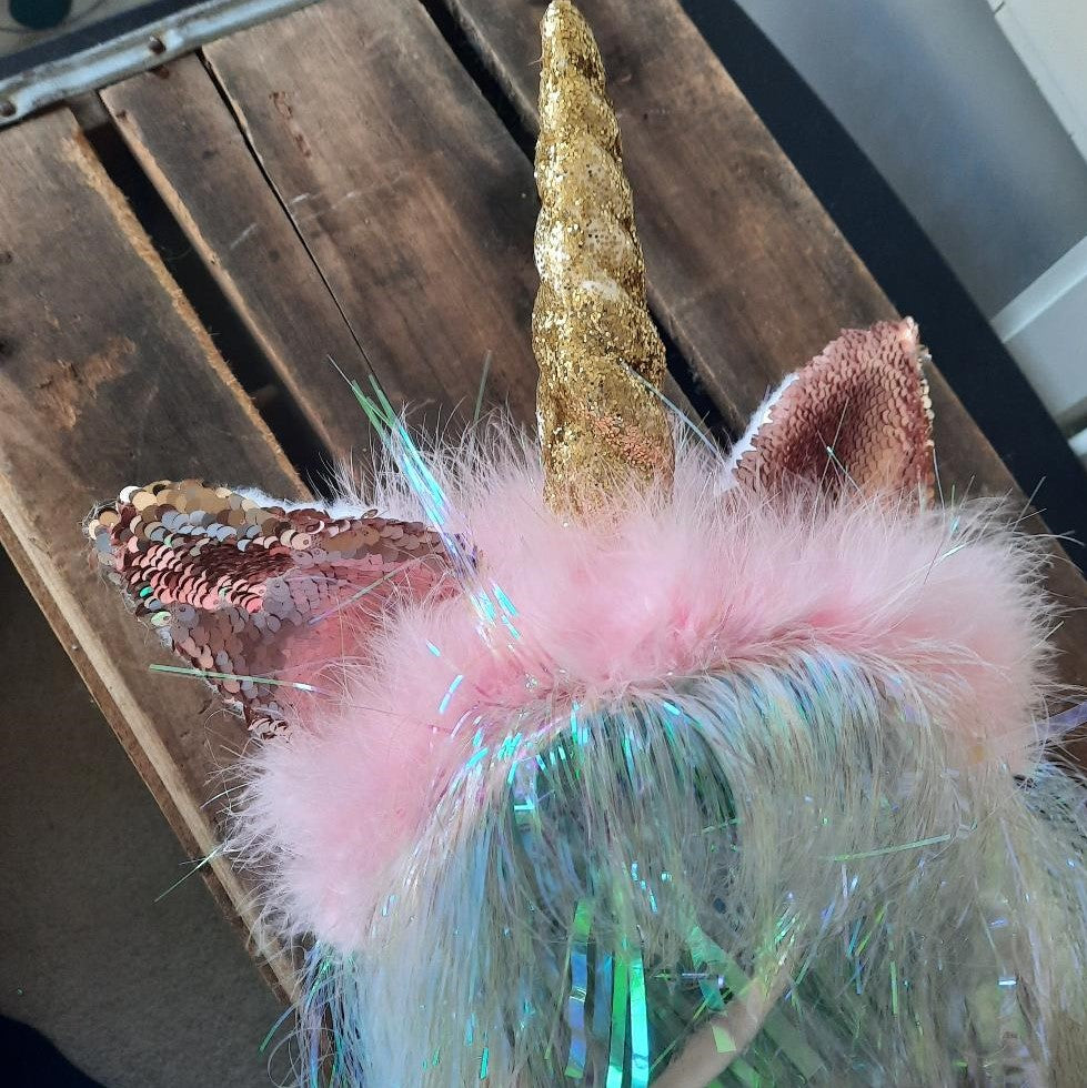 Handmade Pink Unicorn Headpiece /Photo Prop