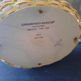 Signed Longaberger 2002 Edition Wood Basket Yellow