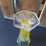 Small Footed Depression Glass Yellow Painted Bud Vase