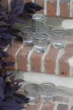 Vintage Rocks Glasses With Silver And Frosted Rims set of 7 Double Old Fashioned Whiskey Glasses